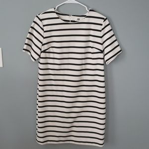 Black and white striped dress